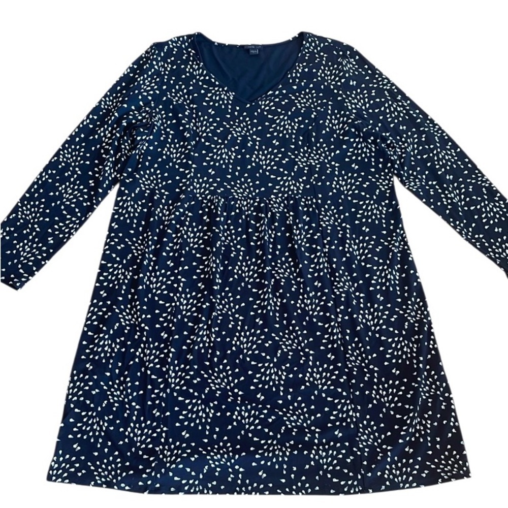 J. Jill Navy and White Patterned Dress